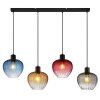 NOWA Toy Pendelleuchte 4-flammig mit mehrfarbigen Glasschirmen E27 Länge 108 cm ø 24 cm