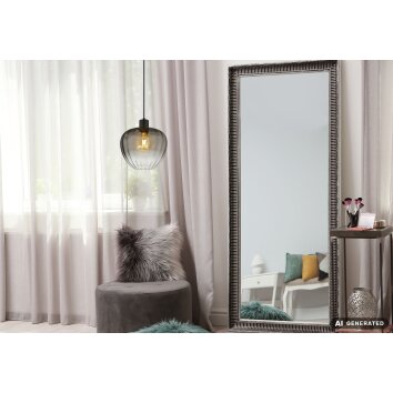 NOWA Toy Rauchglas-Glaskugel-Pendelleuchte für den Esstisch E27 29 cm modern