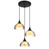 NOWA Eva Pendelleuchte für Esstisch, 3-flammig, rauchfarbene Glasschirme, Ø 20 cm