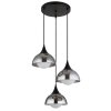 NOWA Eva Pendelleuchte für Esstisch, 3-flammig, rauchfarbene Glasschirme, Ø 20 cm