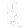 NOWA Eva Pendelleuchte für Esstisch, 3-flammig, rauchfarbene Glasschirme, Ø 20 cm