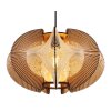NOWA Sakura Pendelleuchte E27, moderner Stoffschirm in Naturfarben und Holzoptik