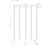 NOWA Minara LED Pendelleuchte modern mehrfarbiger Glasschirm ø 12 cm Länge 102 cm