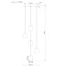 Minara NOWA LED Hängeleuchte mit mehrfarbigem Glasschirm aus Metall 3300 Lumen 3000 Kelvin IP20