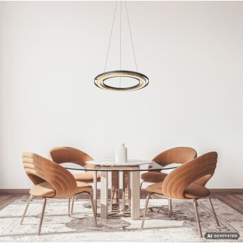 NOWA Rilas verstellbare Bambus-Pendelleuchte Naturfarben LED 3000K 850lm 9W IP20
