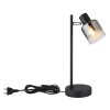 NOWA Jack Tischlampe aus Metall mit rauchfarbenem Glasschirm, E14-Fassung, 40 Watt