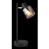 NOWA Jack Tischlampe aus Metall mit rauchfarbenem Glasschirm, E14-Fassung, 40 Watt
