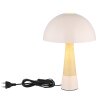 NOWA Paulin Pilz-Tischlampe in champagner-naturfarben, Schalter am Kabel, E27, IP20