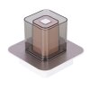 NOWA Fiona quadratische LED-Tischleuchte mit rauchfarbenem Acrylglasschirm