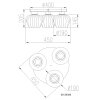 NOWA Toy 3-flammige Deckenleuchte E27 rauchfarbener Glasschirm Ø 45 cm IP20