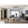 NOWA Venezia rostfarbene Deckenlampe 6-flammig mit alabasterfarbenem Glasschirm