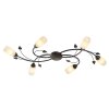 NOWA Venezia rostfarbene Deckenlampe 6-flammig mit alabasterfarbenem Glasschirm