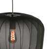 Steinhauer Sable runde Pendelleuchte mit schwarzem Stoffschirm, E27, dimmbar, Länge 45 cm, IP20