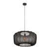 Steinhauer Sable Pendelleuchte Hängeleuchte schwarzer Stoffschirm Länge 60 cm