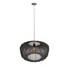 Steinhauer Sable Pendelleuchte Hängeleuchte schwarzer Stoffschirm Länge 60 cm