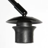 Steinhauer Curve Bogenstehlampe für Wohnzimmer, 210 cm, brauner Seegras-Schirm, dimmbar