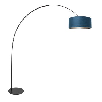 Steinhauer Curve Bogenstehlampe Design-Stehleuchte mit blauem Schirm, 210 cm