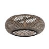 Steinhauer Curve Bogenstehlampe mit braun-schwarzem Holzschirm, E27 und Schalter