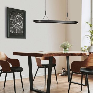 Steinhauer Mykty LED Pendelleuchte für Esstisch 2-flammig, oval, 120 cm aus Metall
