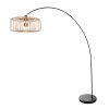 Steinhauer Solva moderne Bogenstehlampe mit braunem Holzschirm, dimmbar, E27