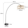 Steinhauer Solva moderne Bogenstehlampe mit braunem Holzschirm, dimmbar, E27