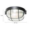 Steinhauer Bleoba Metallkäfig-Deckenleuchte mit bernsteinfarbenem Glasschirm, Ø 30 cm