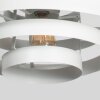 Steinhauer Cirque weiße Ring-Pendelleuchte mit grauen Metallringen, E27, Länge 50 cm