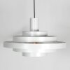 Steinhauer Cirque weiße Ring-Pendelleuchte mit grauen Metallringen, E27, Länge 50 cm