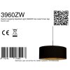 Steinhauer Sparkled Light Esstisch-Pendelleuchte schwarz mit goldfarbenem Stoffschirm, dimmbar