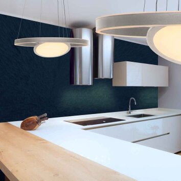 Steinhauer Ringlux LED 3-flammige Ring-Pendelleuchte in Silber Ø 60 cm, dimmbar