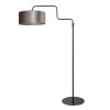 Steinhauer Bloeba verstellbare Stehlampe mit Bogenarm für Sofa und silbernem Schirm