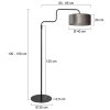 Steinhauer Bloeba verstellbare Stehlampe mit Bogenarm für Sofa und silbernem Schirm