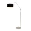 Steinhauer Prestige Chic dimmbare Schwenkarm-Stehlampe, 250 cm, gold-schwarzer Stoffschirm