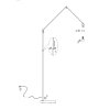 Steinhauer Prestige Chic dimmbare Schwenkarm-Stehlampe, 250 cm, gold-schwarzer Stoffschirm