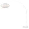 Steinhauer Sparkled Light verstellbare Bogenstehlampe, dimmbar, mit weißem Stoffschirm