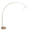 Steinhauer Sparkled Light verstellbare Bogenstehlampe bronzefarben mit weißem Schirm