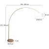 Steinhauer Sparkled Light bronzefarbene Stehlampe als Bogenlampe mit weißem Stoffschirm
