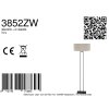 Steinhauer Stehlampe Stang, verstellbar, rechteckiger Rahmen, grauer Stoffschirm