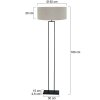 Steinhauer Stehlampe Stang, verstellbar, rechteckiger Rahmen, grauer Stoffschirm