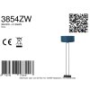 Steinhauer Stang dimmbare Stehlampe mit blauem Schirm, E27 und Metallgestell