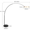 Steinhauer Ringlux goldfarbene LED Bogen-Stehlampe mit Ring, 4000 Lumen, 20 W