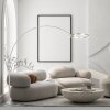 Steinhauer Ringlux silberfarbene LED 2-flammige Bogenstehlampe für Wohnzimmer dimmbar
