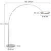 Steinhauer Ringlux silberfarbene LED 2-flammige Bogenstehlampe für Wohnzimmer dimmbar