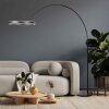 Steinhauer Ringlux LED Bogenstehlampe mit weißem Ringschirm, 2-flammig, 240 cm