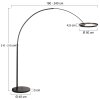 Steinhauer Ringlux LED Bogenstehlampe mit weißem Ringschirm, 2-flammig, 240 cm