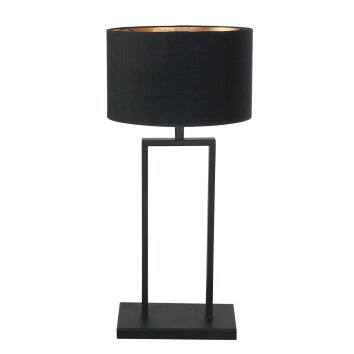 Steinhauer Stang Tischleuchte Tischlampe mit gold-schwarzem Stoffschirm E27