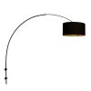 Steinhauer Sparkled Light Bogen-Wandleuchte mit goldfarbenem Stoffschirm