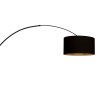 Steinhauer Sparkled Light Bogen-Wandleuchte mit goldfarbenem Stoffschirm