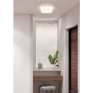 Globo Donte quadratische LED Deckenleuchte weiß mit Acrylglasschirm, 1600 lm