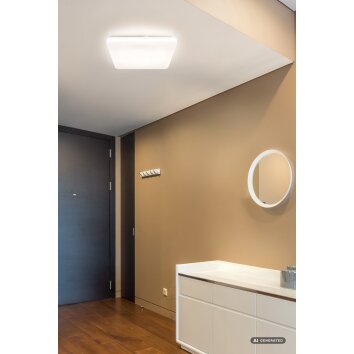 Globo Donte LED Deckenleuchte, moderne quadratische Deckenlampe in Weiß für Flur